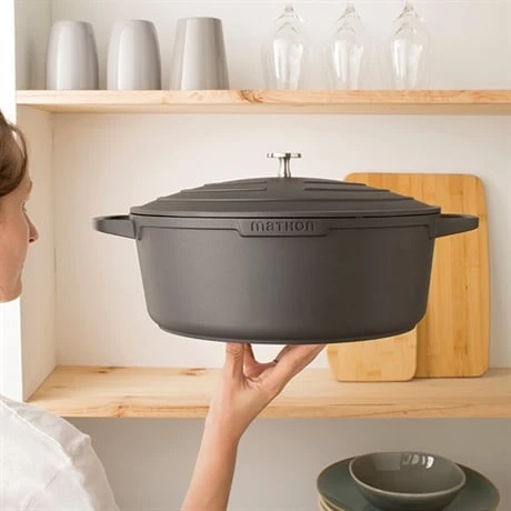 Cocotte Légère Ovale En Fonte D’aluminium 32 Cm 6,5 L Rouge – Image 3