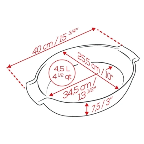 Peugeot Plat à Four Ovale Appolia 40 Cm Rouge – Image 2