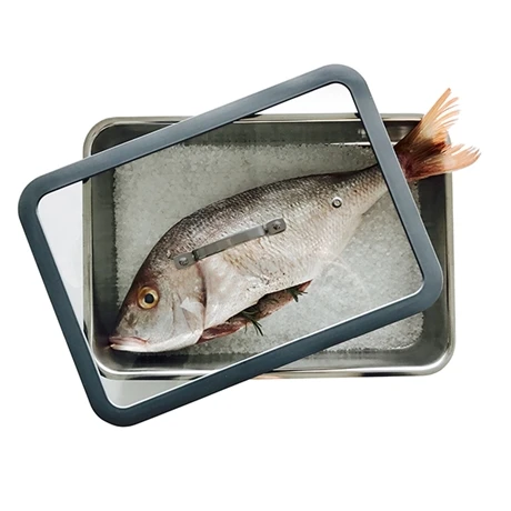 Plat à Four En Inox Avec Couvercle Transparent 36 X 25 Cm – Image 3