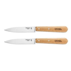 Opinel Lot 2 Couteaux Office N°112 Lame Lisse Inox 10 Cm Naturel