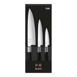 Kai Set 3 Couteaux 10 Cm,15 Cm, 20 Cm Wasabi Black