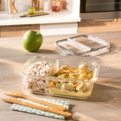 Boîte En Verre Borosilicate 2 Compartiments 950 Ml