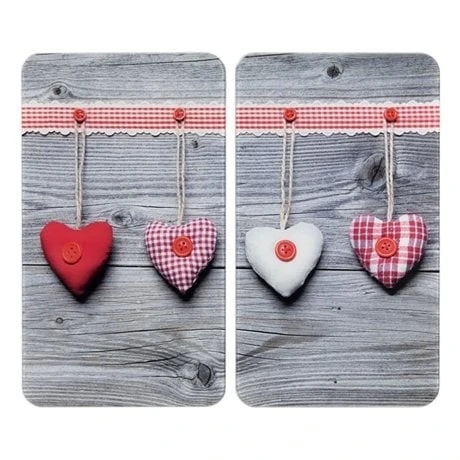 Set 2 Couvre-plaques Protection Motifs Coeurs – Image 2