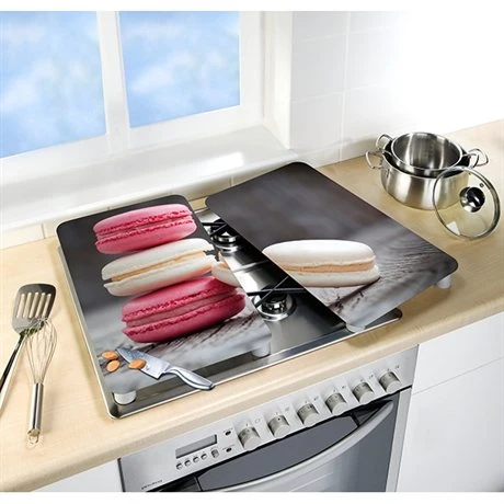 Set 2 Couvre-plaques Protection Motif Macarons