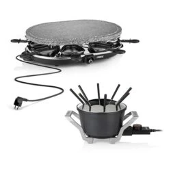 Princess Set Appareils à Raclette Avec Pierre à Cuire Et à Fondue 8 Personnes